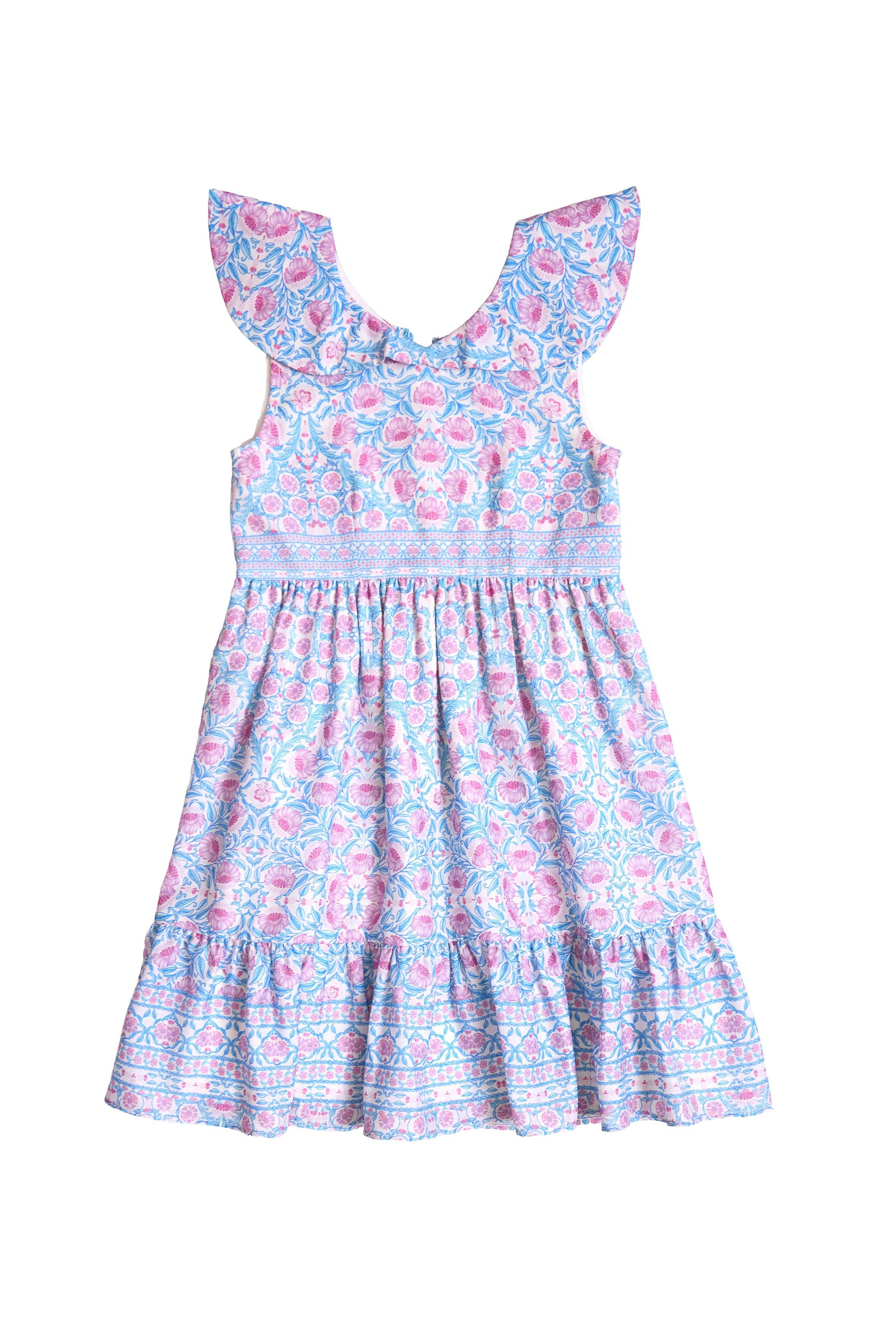 Mini Samara Dress in Thistle Flower Mosaic Florise