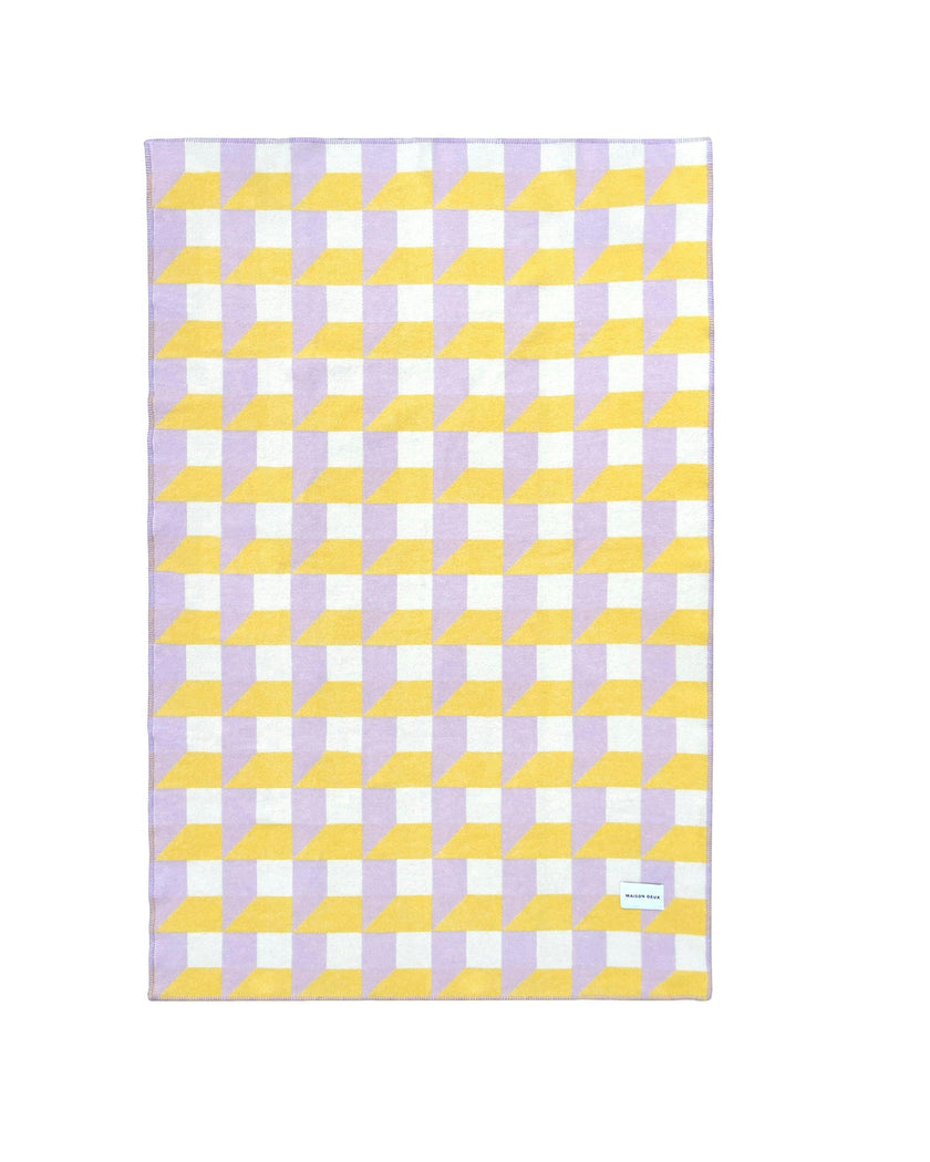 Blanket CUBICS Lilac / Sun Print 4.25 x 6.5ft