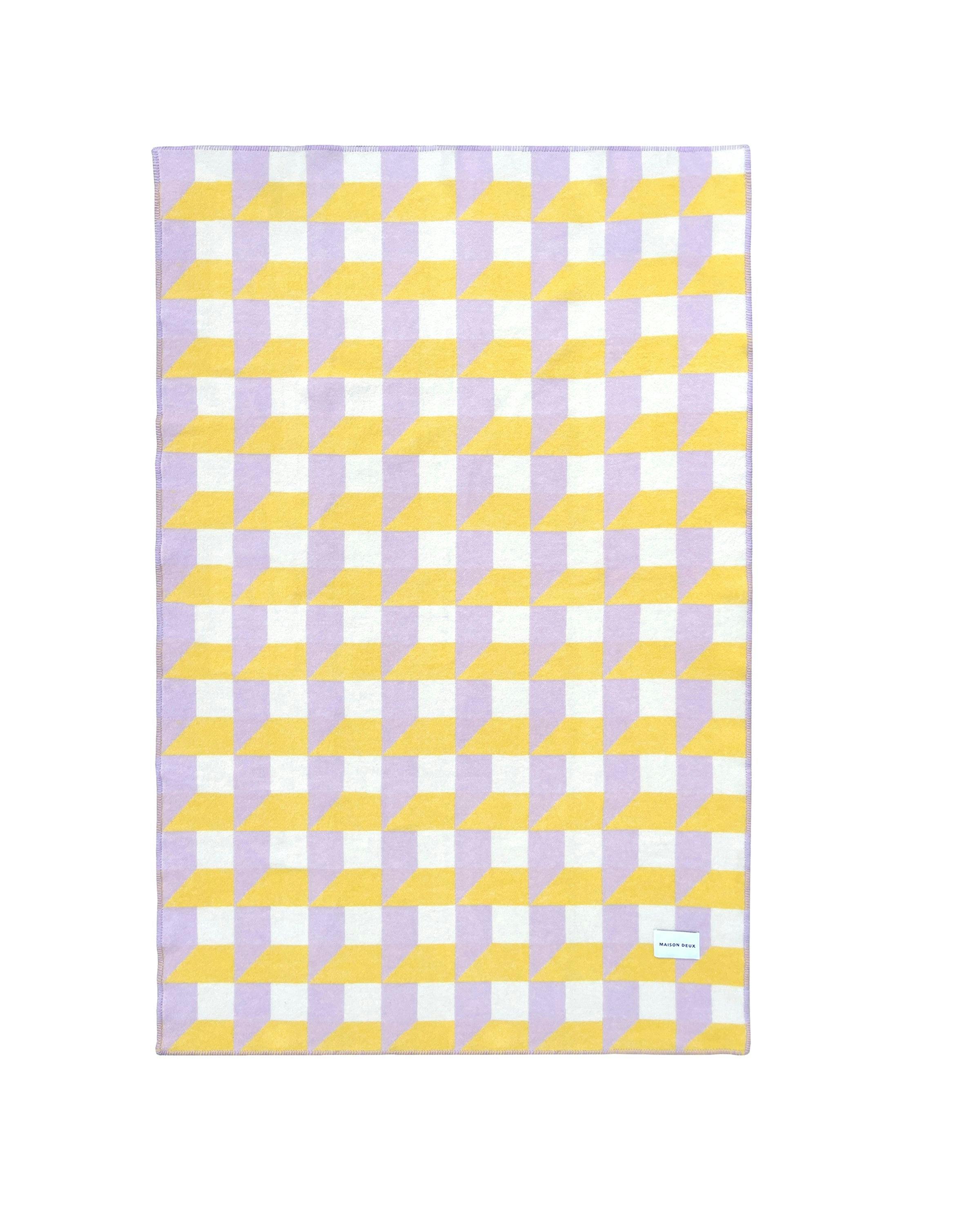 Blanket CUBICS Lilac / Sun Print 4.25 x 6.5ft