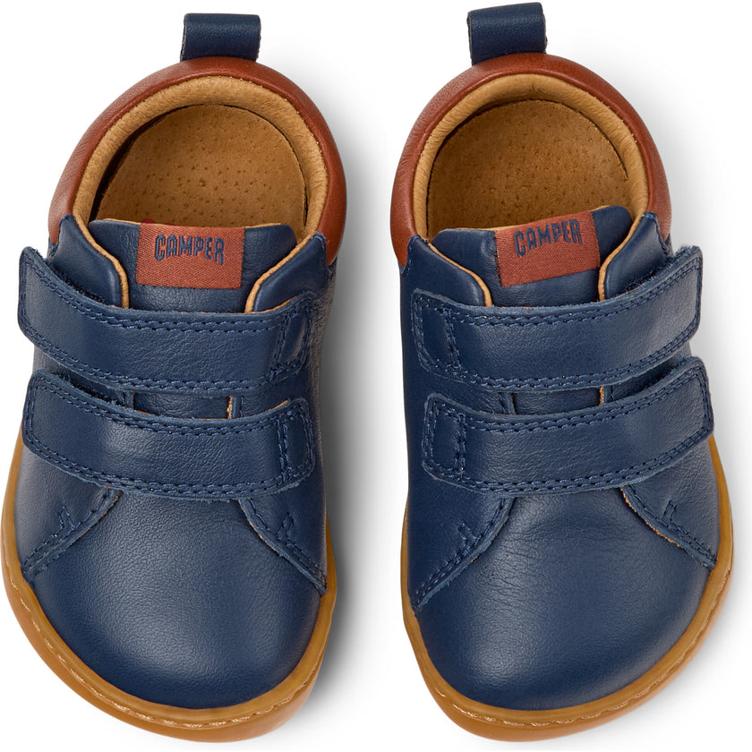 Peu Leather First Walkers Shoes Dark Blue, Blue