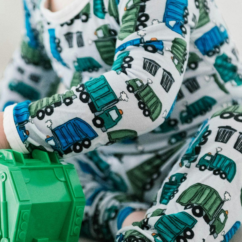 Long Sleeve Pajama Set - Garbage Trucks