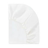 Crib Sheet in GOTS Certified Organic Brushed Cotton in Bright White