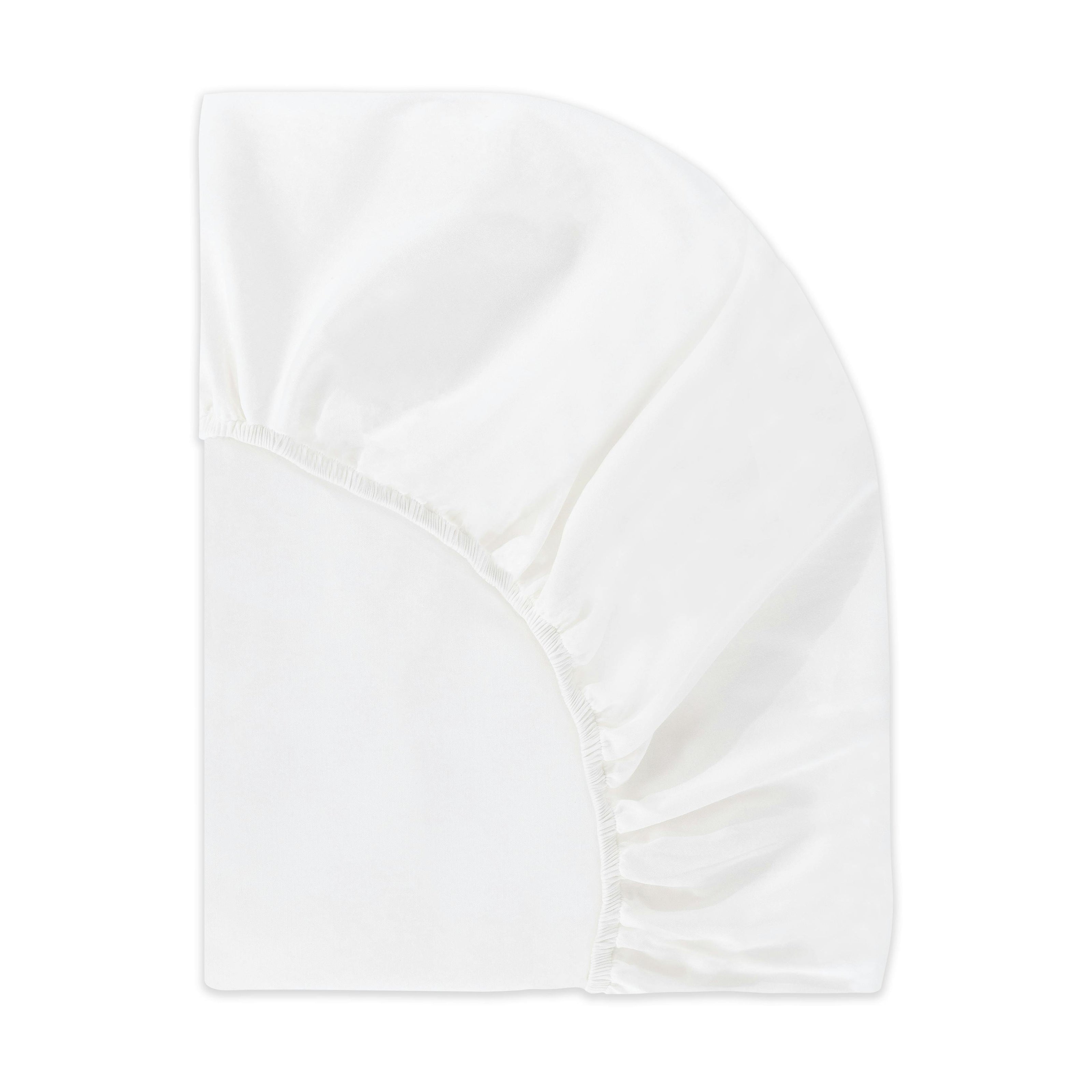 Crib Sheet in GOTS Certified Organic Brushed Cotton in Bright White