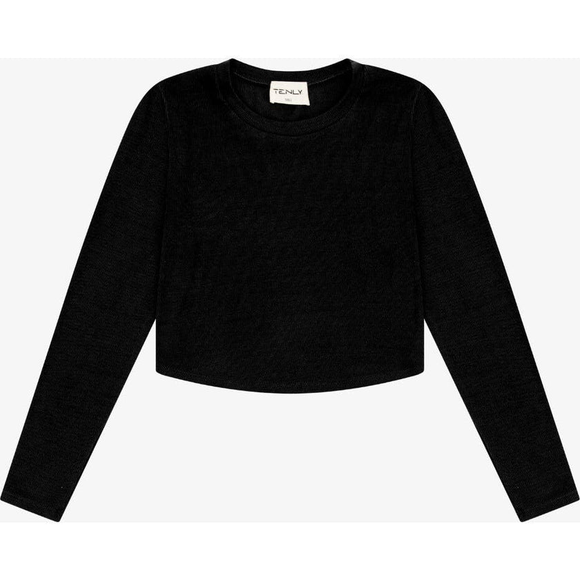 Tenly Rayon Rib Curved Hem L/S Top