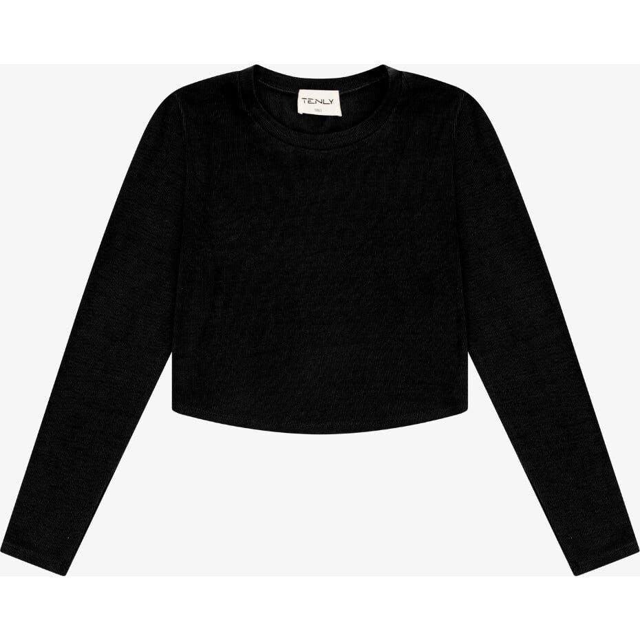 Tenly Rayon Rib Curved Hem L/S Top