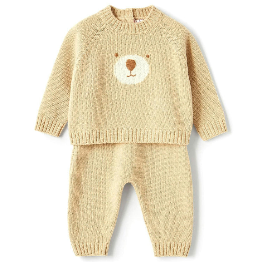 IL GUFO Teddy Bear Merino Wool Baby Set