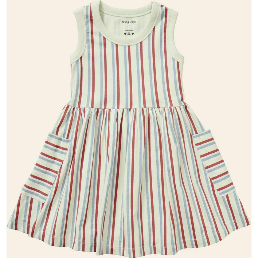 Stripe Mix Pocket Dress