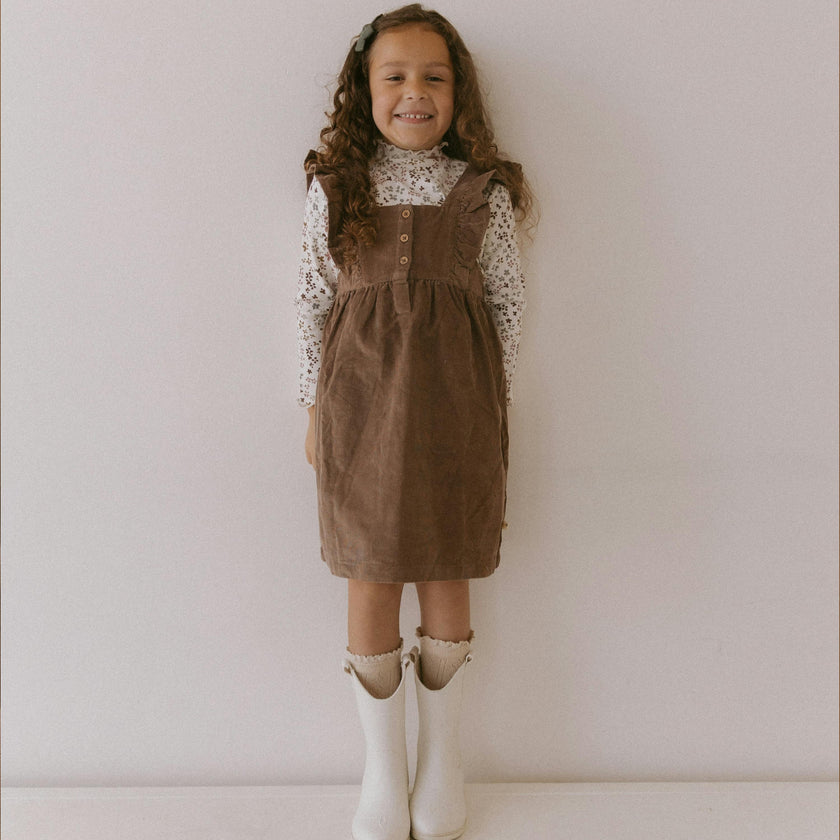 Organic Ruffle Corduroy Dress