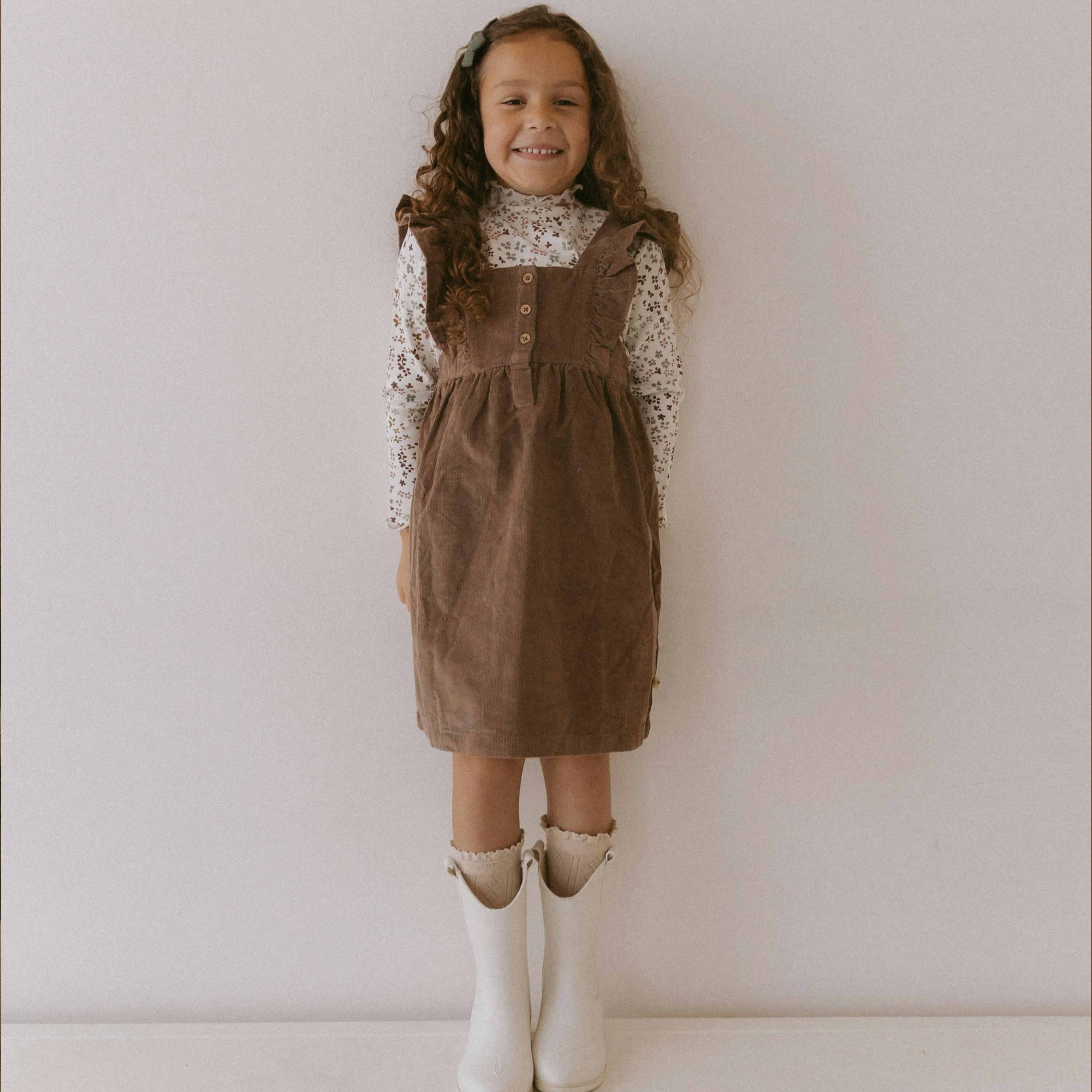 Organic Ruffle Corduroy Dress