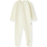 Cream Waffle Zipper Footed Romper