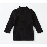 Rib Design Knit Mock Neck Top