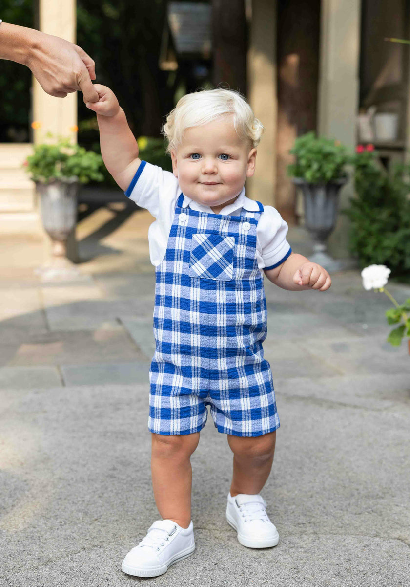 White Polo Shirt With Royal Tipping