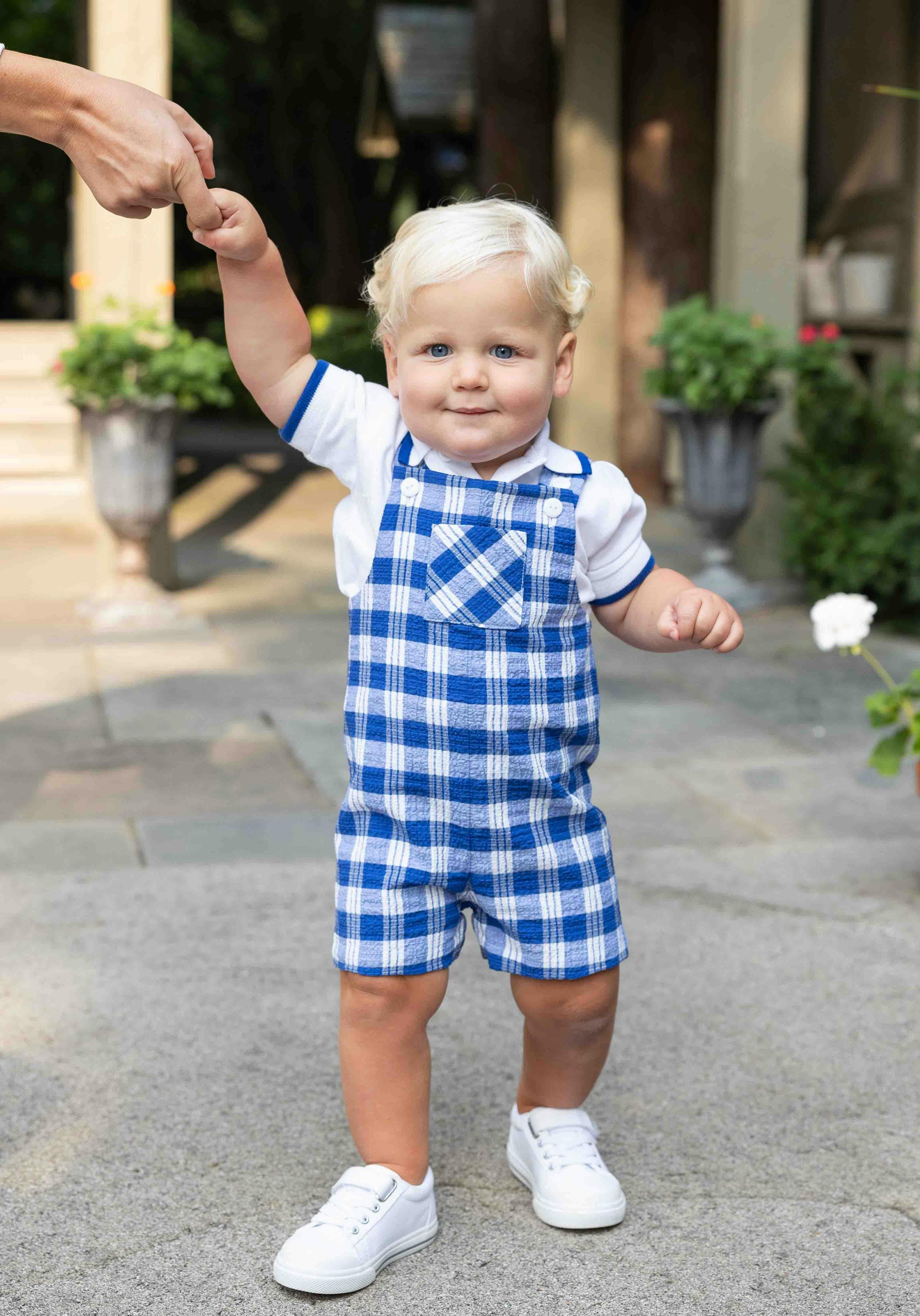 White Polo Shirt With Royal Tipping