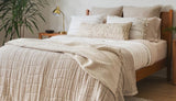 Layered Loom Fringe Rust & Ivory Throw Pillow