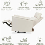Willa Pro Power Glider Recliner w/ Power Lumbar in Performance Cream Eco-Weave