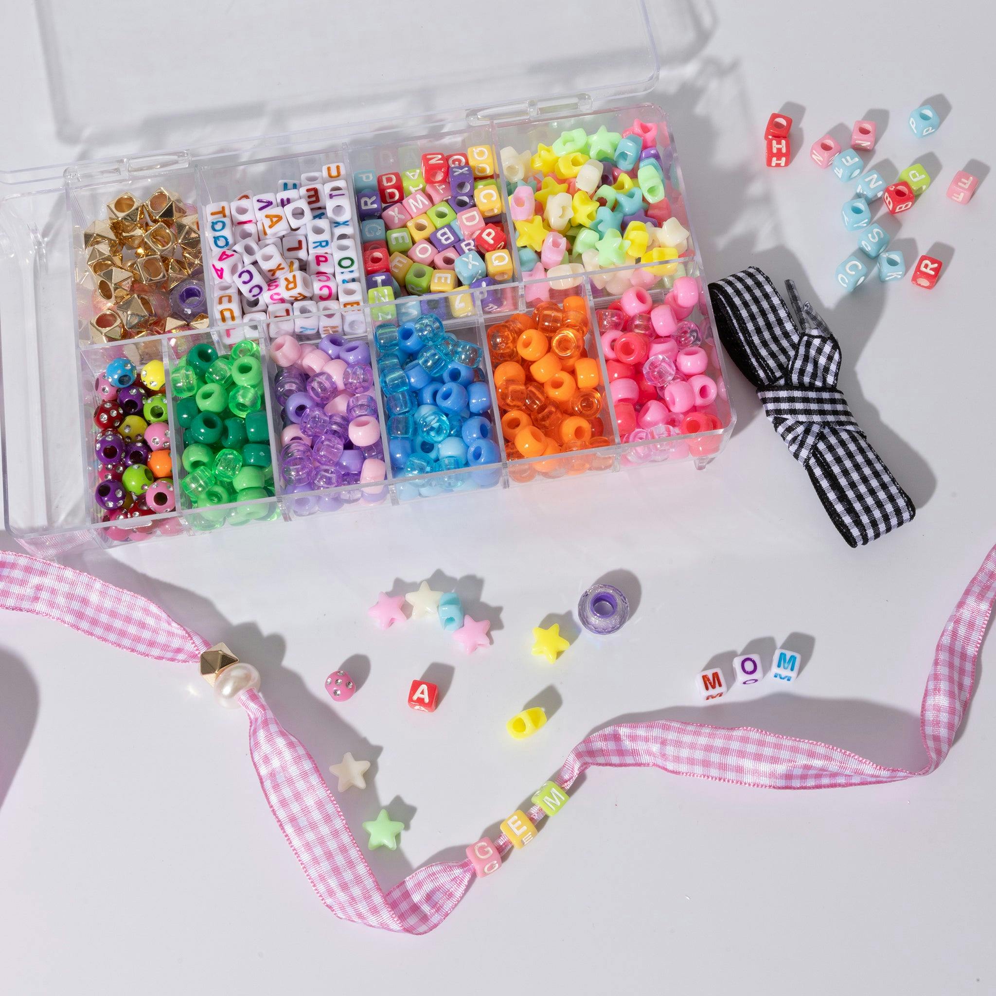 Gingham Alphabet Bead Box