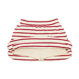 girls cream and red stripe skirt with shorts