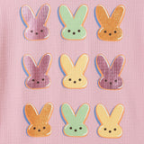 Girls Flutter Sleeve Graphic Tee | Pink Bunny