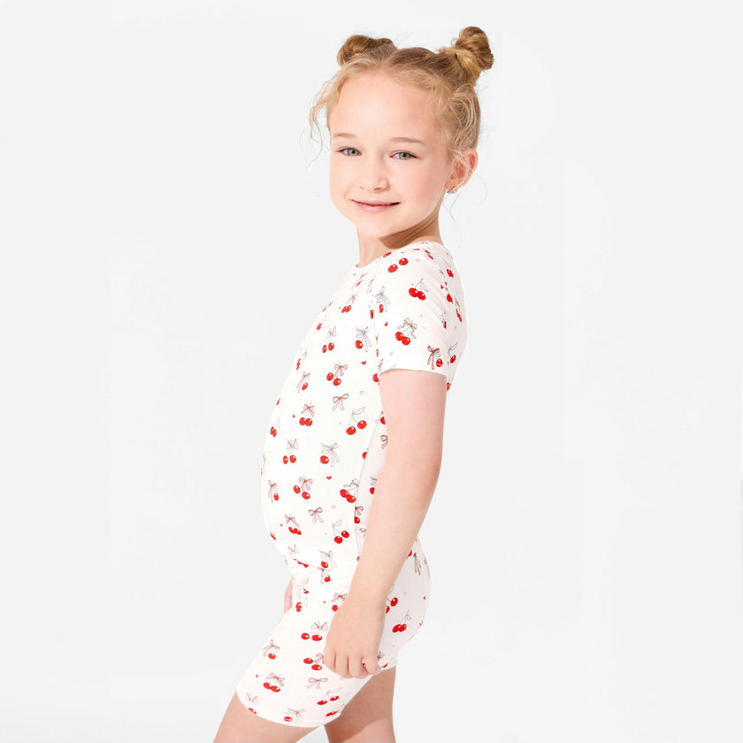 Cherry On Top Bamboo Kids Pajama Short Set