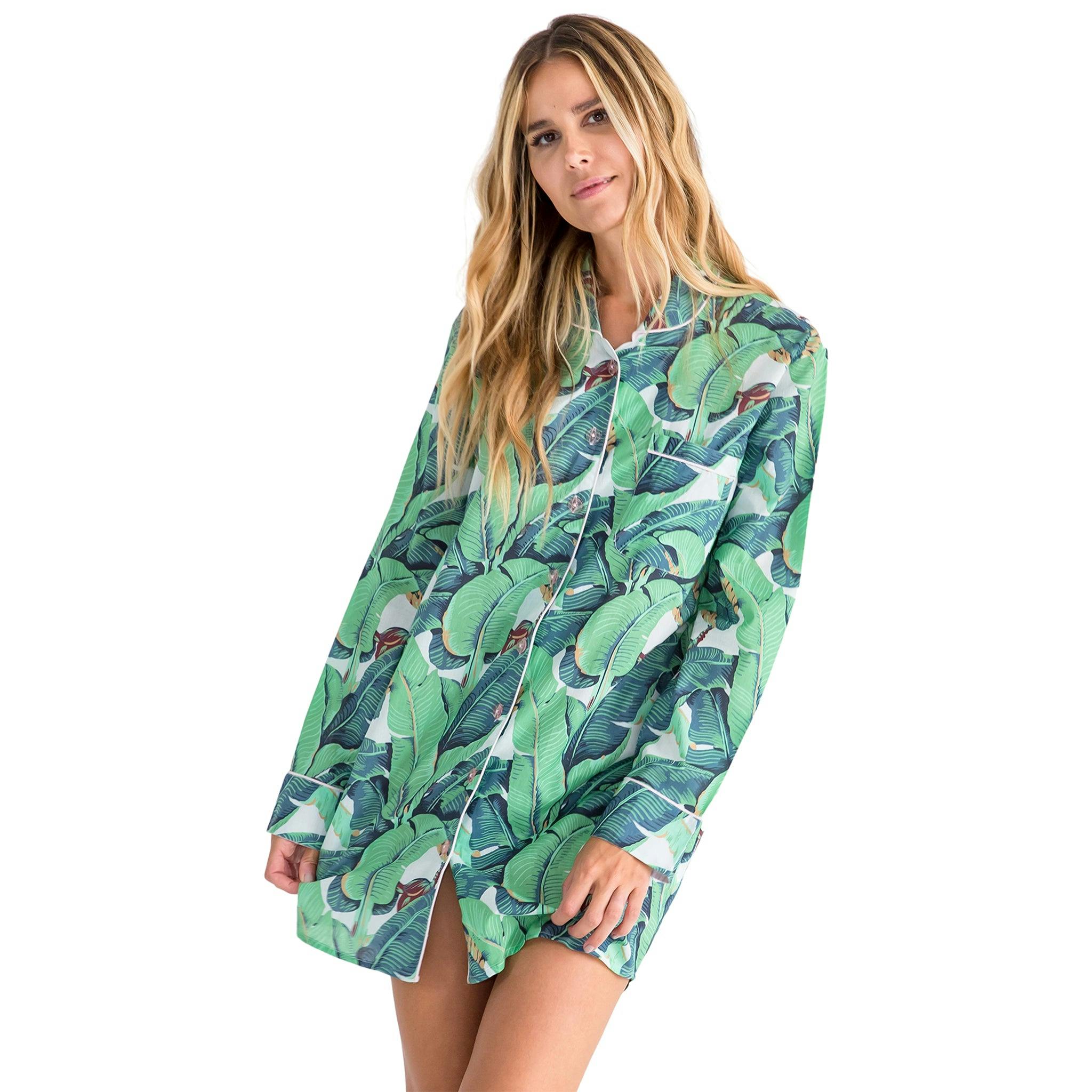 Women's Martinique® Green Banana Leaf Night Shirt