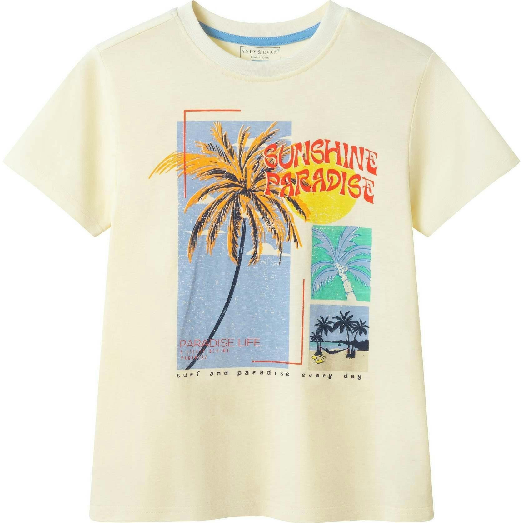 Big Kid Boys Graphic Tee | White Palm Tree