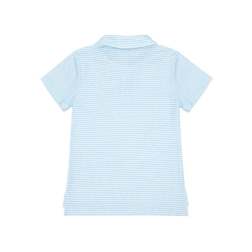 boys powder blue stripe cotton polo