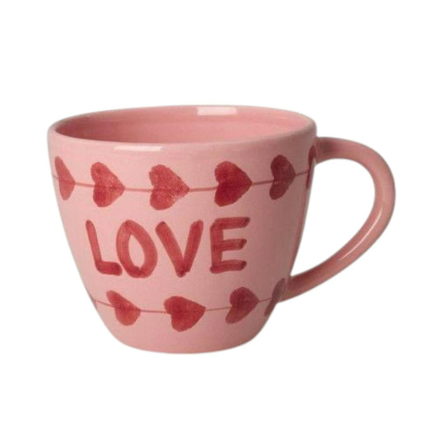 Ceramic Jumbo Cup with Hand-painted LOVE - 14.2 oz
