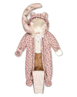 Baby One Piece Snowsuit For Car Seats Rose Leopard Print