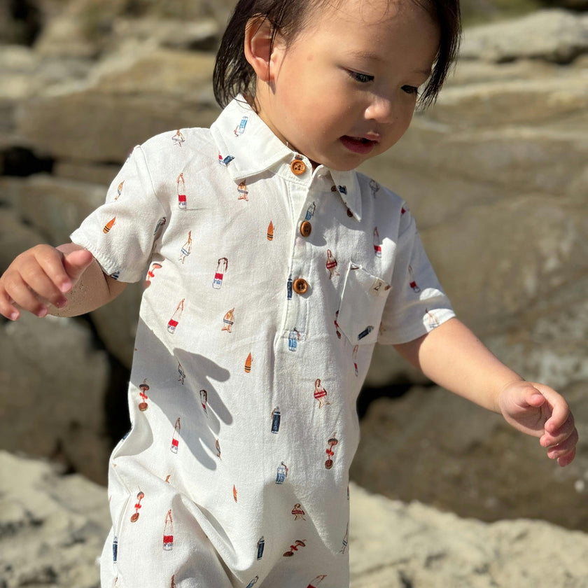 MOLOKAI White Buoys Printed Romper