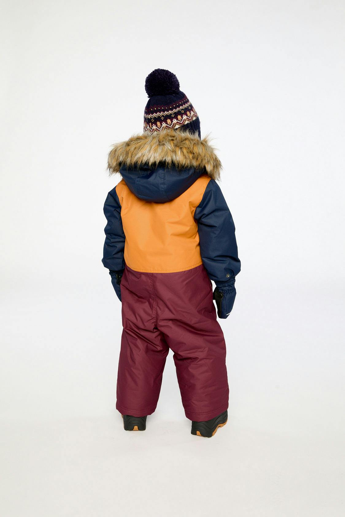 Baby One Piece Snowsuit Adapted For Car Seats Burgundy