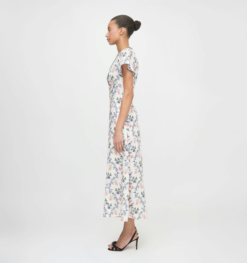 The Brie Dress - Scallop Bow Chintz Pink