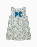 Cord Ditsy Floral Pinafore in Blue