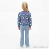 Girls Smiley Face Sweatshirt | Navy Smiley