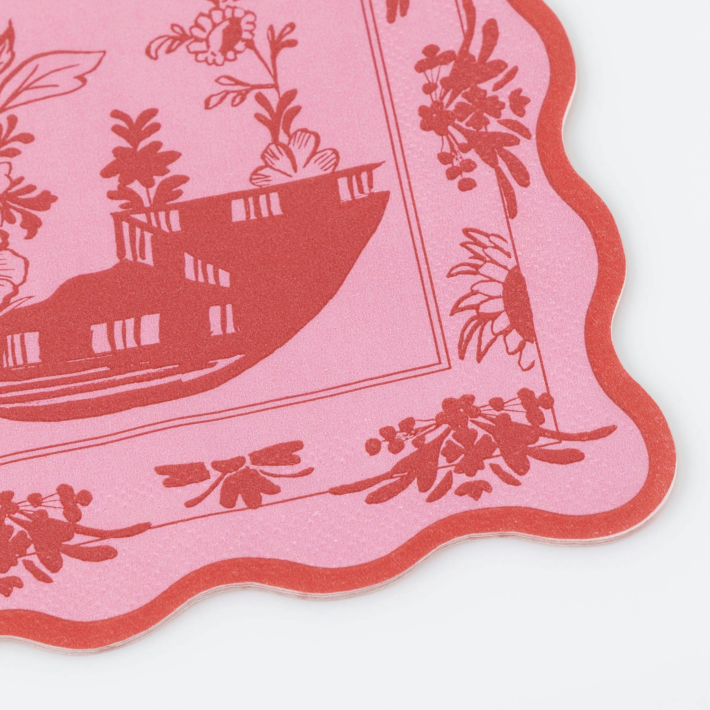 Pink Vintage Botanical Small Napkins