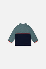 Baby Zip Mock Neck Top Pale Turquoise