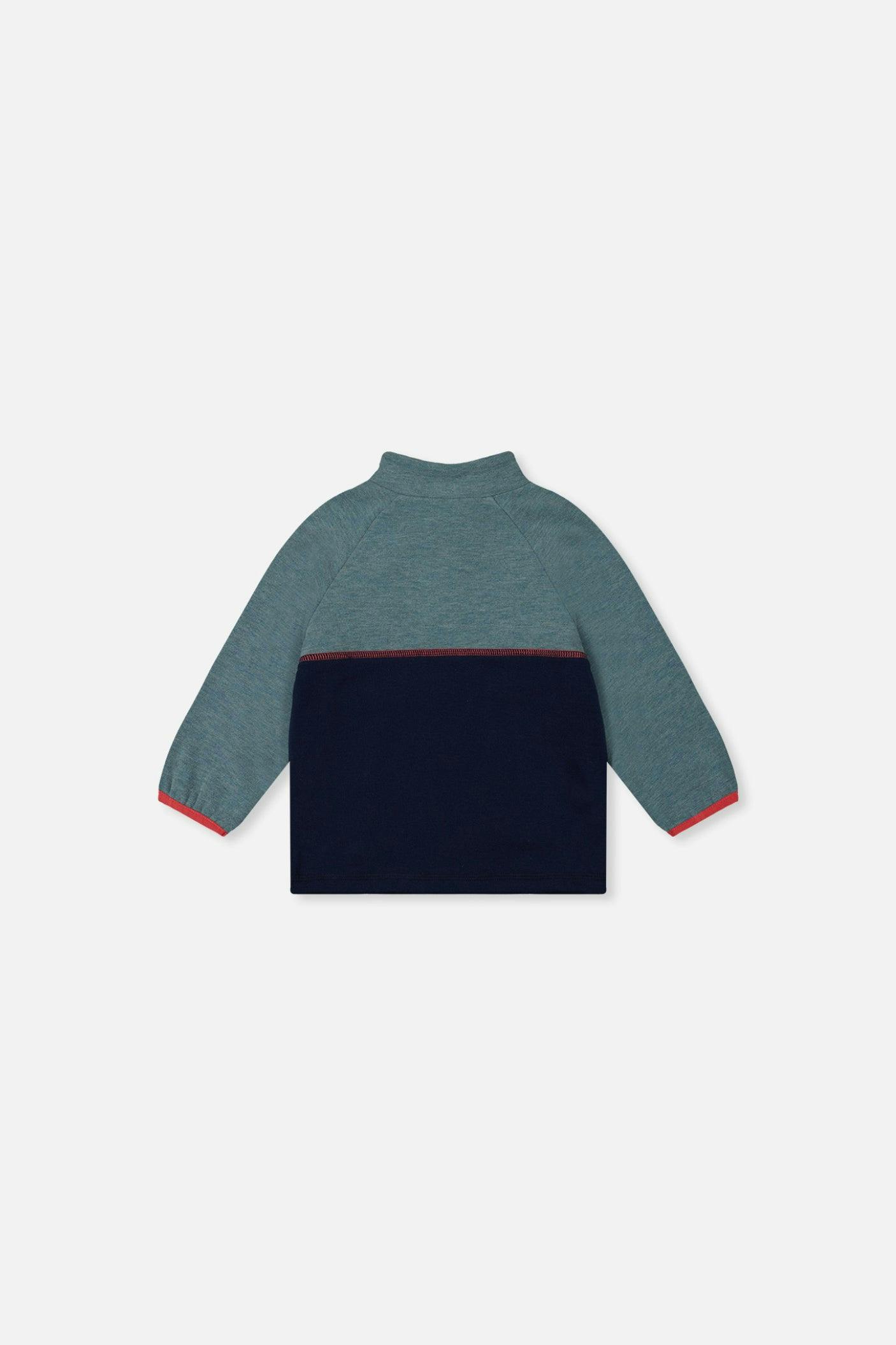 Baby Zip Mock Neck Top Pale Turquoise