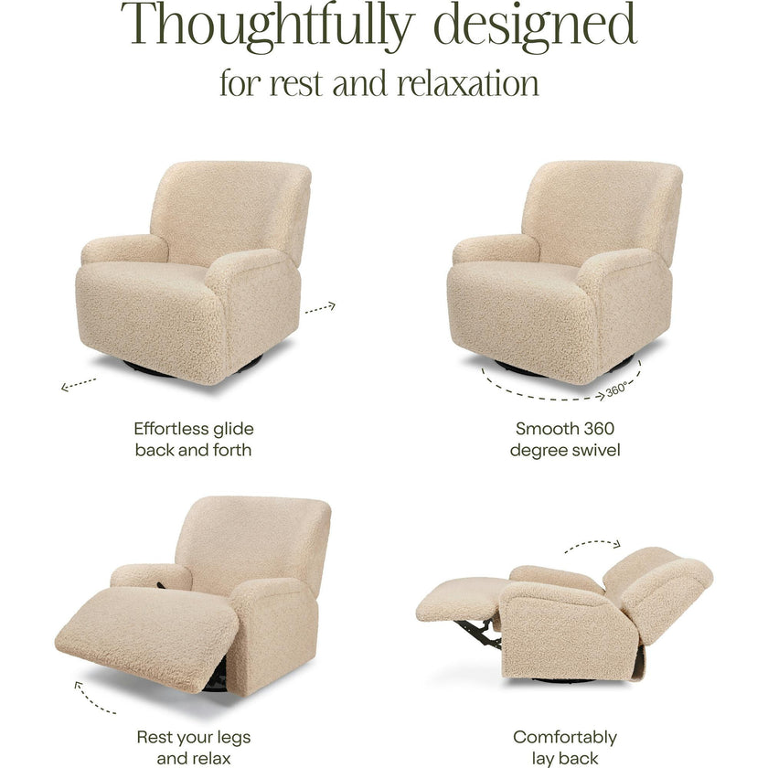 Winslow Extra Wide Recliner And Swivel Glider In Chai Shearling