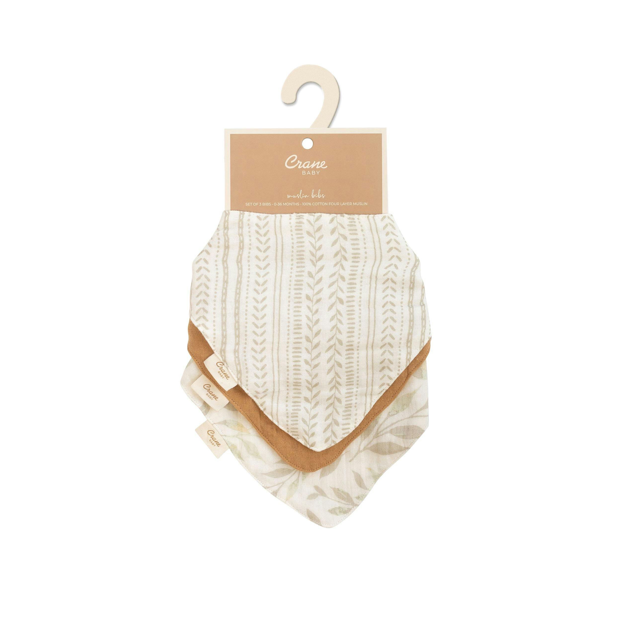 Willow Sage Cotton Bandana Baby Bib (3 Pack)