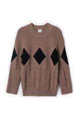 Diamond Pointelle Sweater Dark Almond