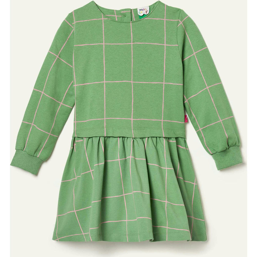 Recycled Cotton And Jersey Grid Dress