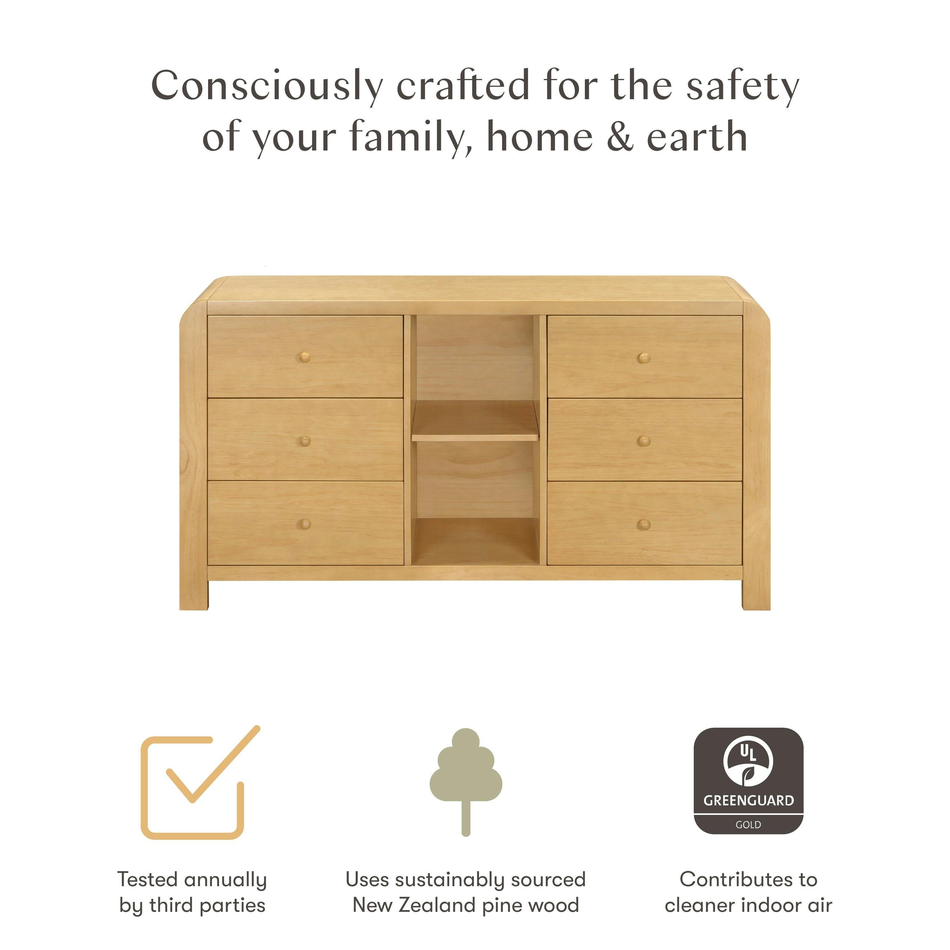 Babyletto Kids TipToe 6-Drawer Assembled Dresser with Cubbies