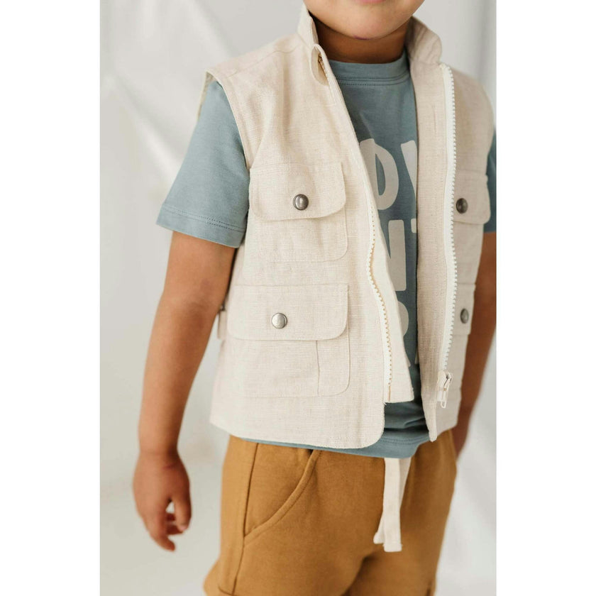 Explorer Vest Cream Linen