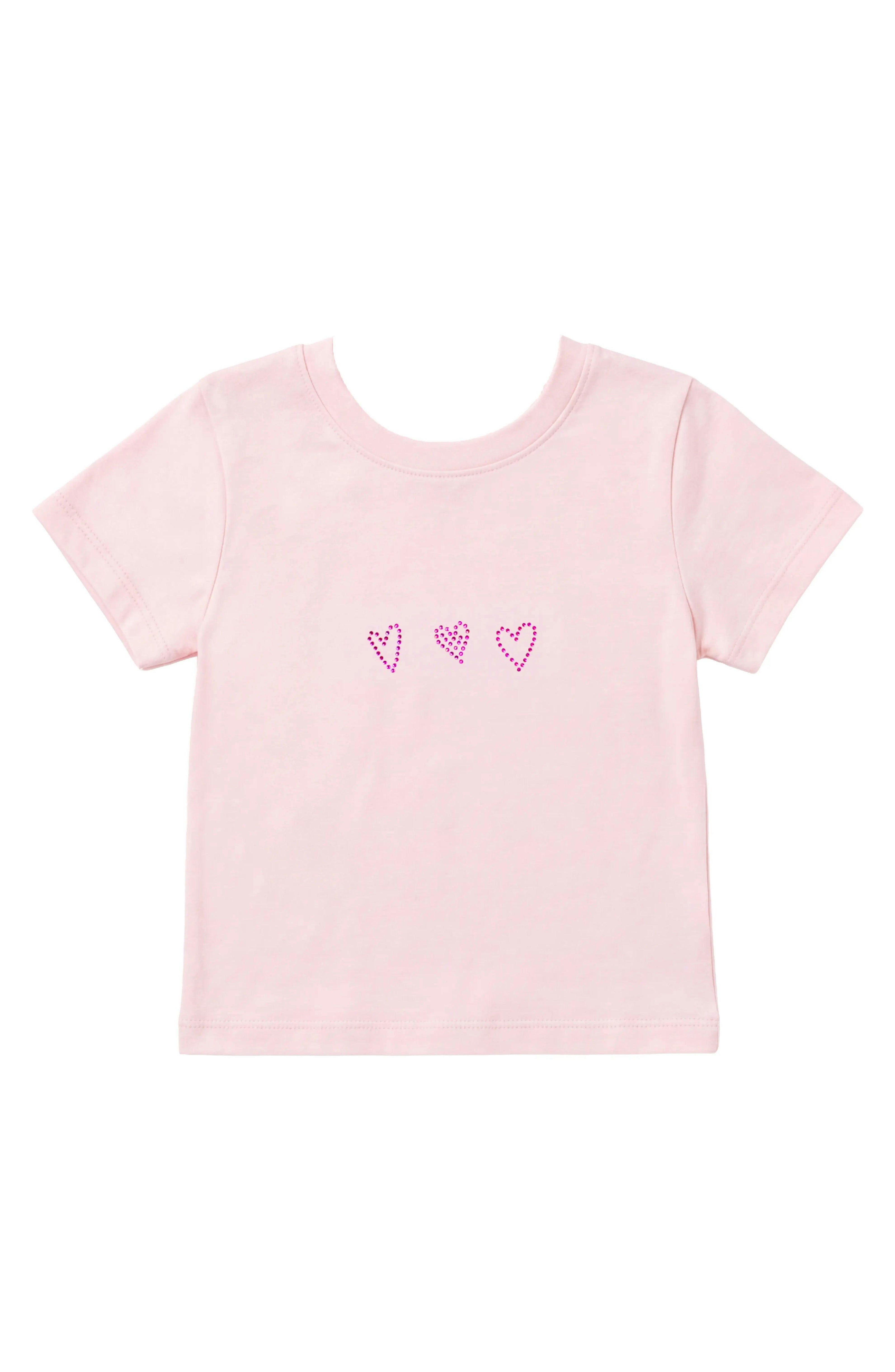 Rhinestone Hearts Short Sleeve T-Shirt