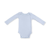 Solid Sheer Blue Rib - Long Sleeve Bodysuit