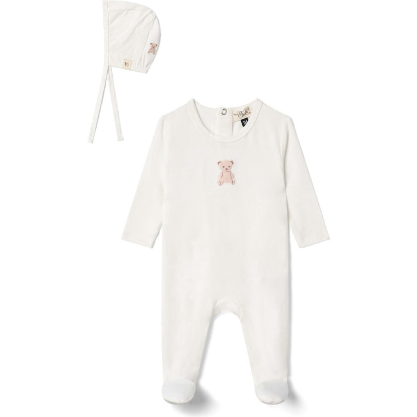 Embroidered Onesie White/Pink