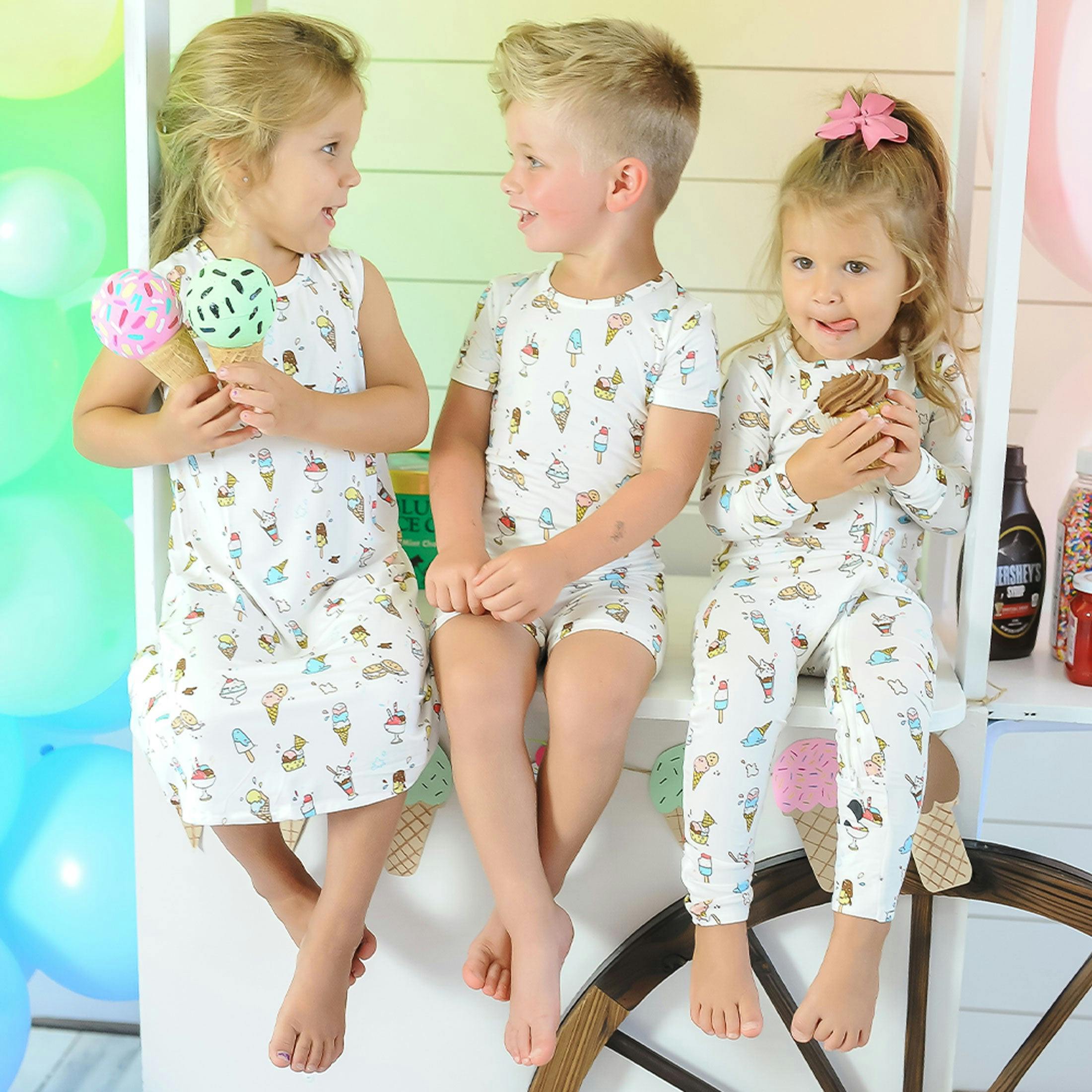 Ice Cream Bamboo Girls' Sleeveless Dress