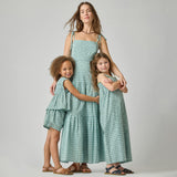 Girls Jules Short - Blue Prairie Block Print