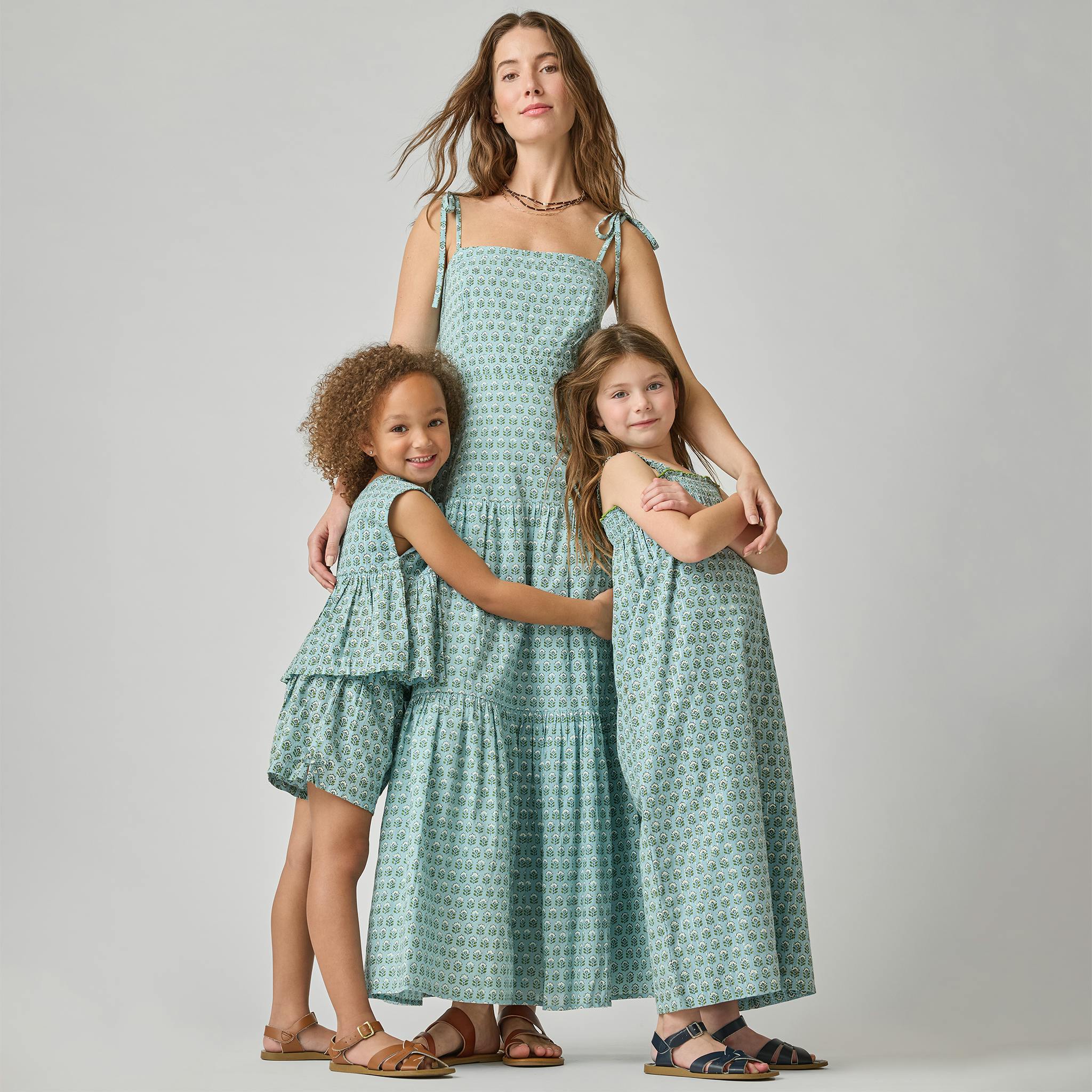 Girls Jules Short - Blue Prairie Block Print