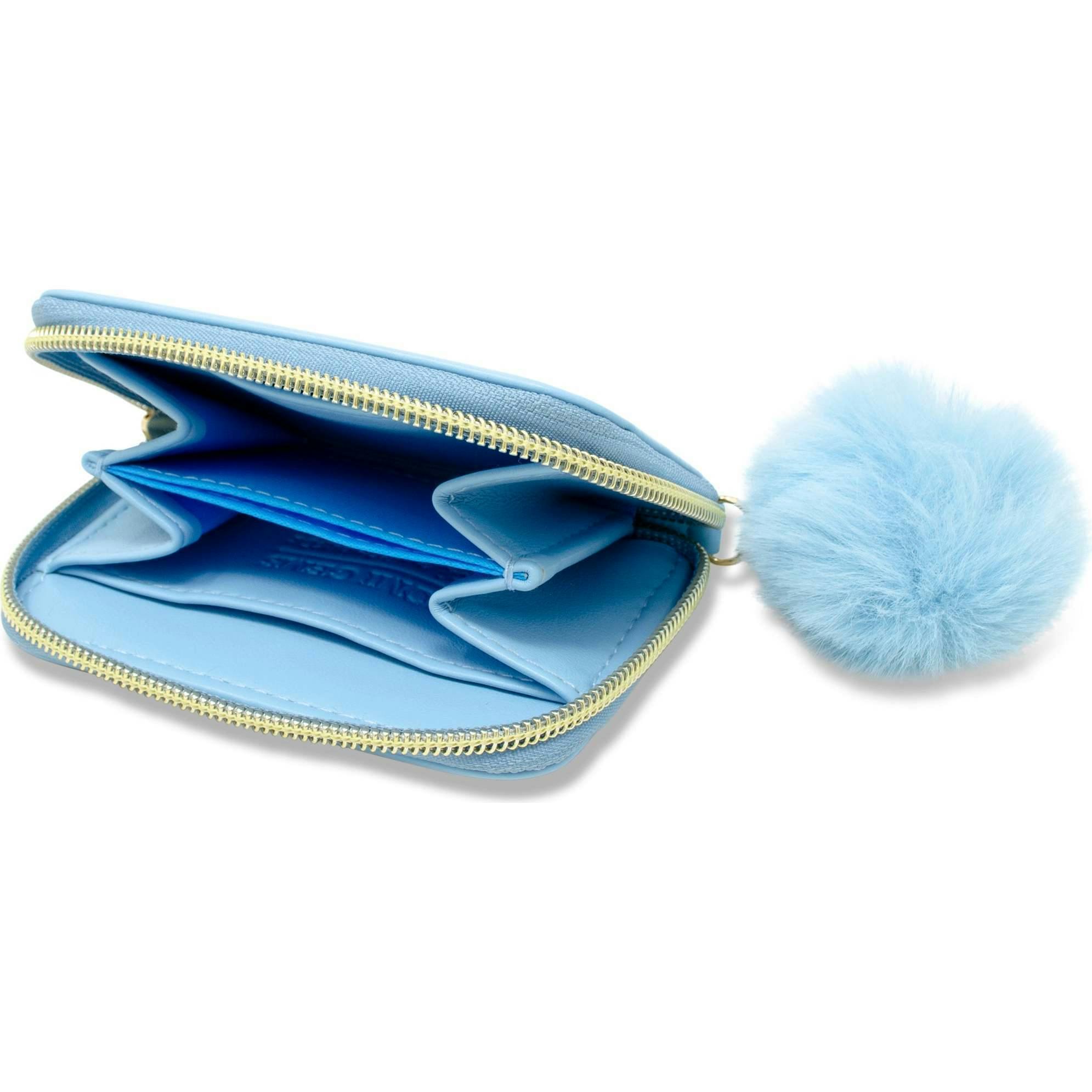 Teddy Pom Pom Zip Wallet