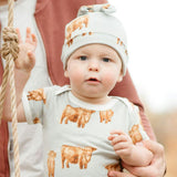 Gold Organic Cotton Knotted Beanie Hat